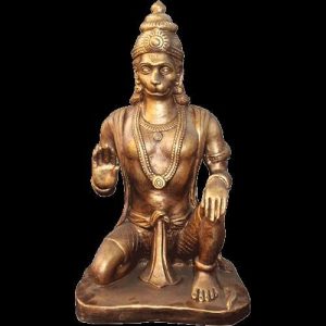 Kneeling Blessing Hanuman 70cm High - Antique Gold