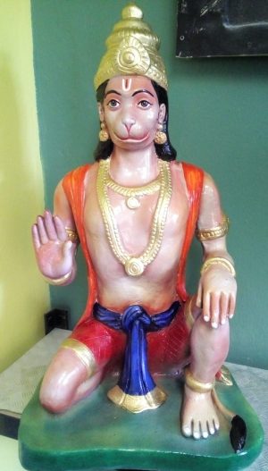 Kneeling Blessing Hanuman 70cm High - Colour
