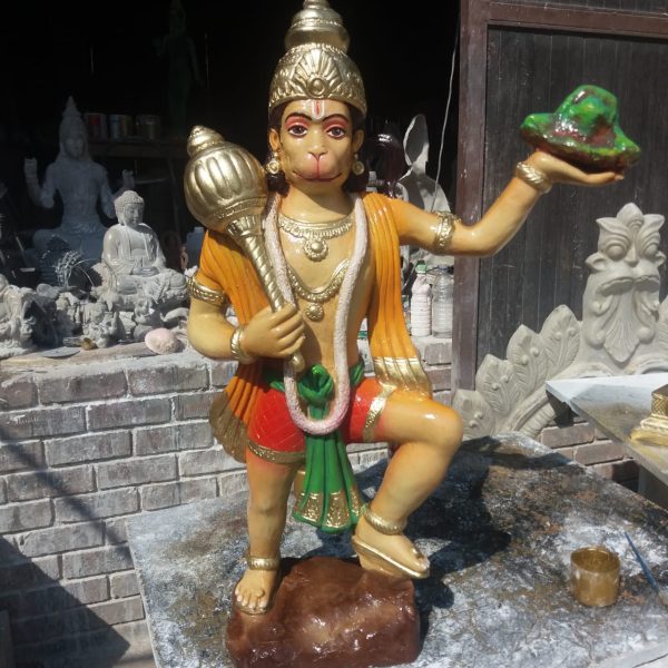 Standing Hanuman holding mountain 70cm High